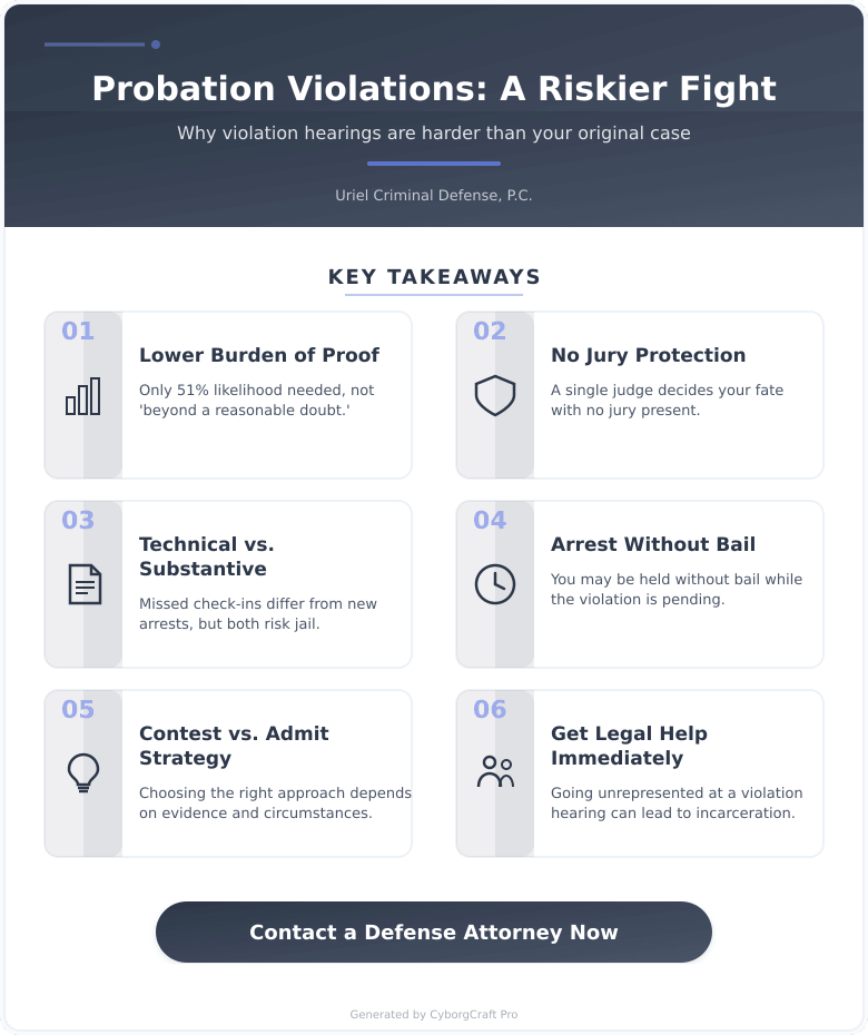 Infographic: Probation Violation in New York - Why This Hearing Is More Dangerous Than Your Original Case - Key concepts and takeaways